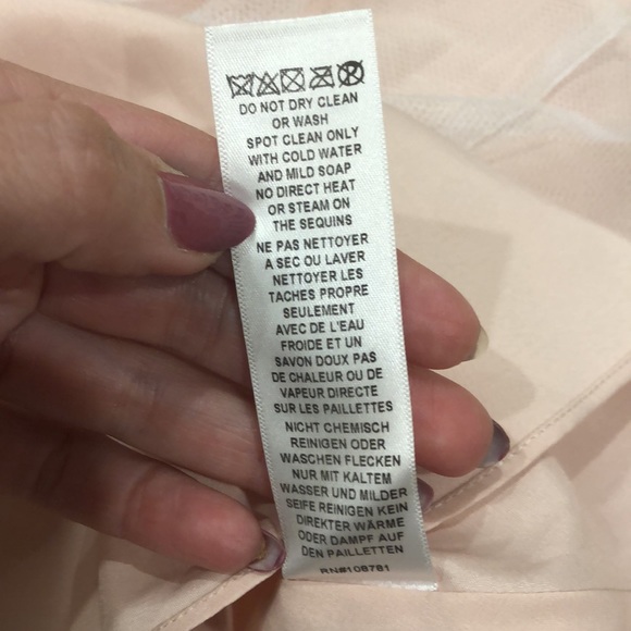 AIDAN MATTOX sequence bodice/Toole dress in blush pink. Size 2 - Picture 10 of 14